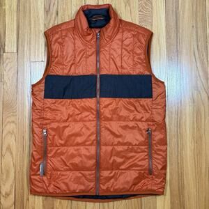 ICEBREAKER Merino MerinoLoft Insulated Vest Men's Large Wool Puffer Orange Lined